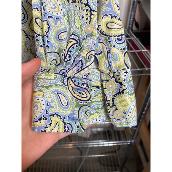 Banana Republic Womens Soft Wash Shirt Sz XS Paisley Print Button‎ Up Stretchy - Picture 9 of 11